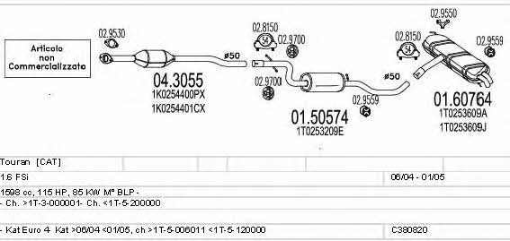 Mts C380820012134 Exhaust system C380820012134
