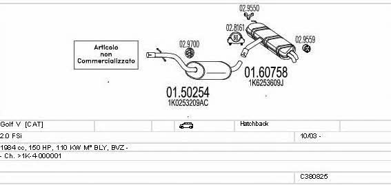  C380825012303 Exhaust system C380825012303