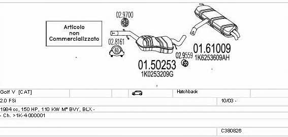  C380826012304 Exhaust system C380826012304