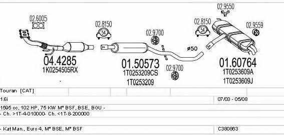 Mts C380863020585 Exhaust system C380863020585