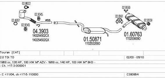 Mts C380864020588 Exhaust system C380864020588