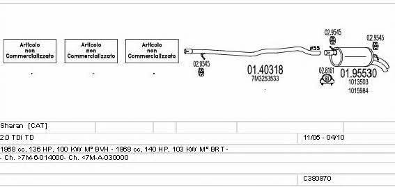  C380870020723 Exhaust system C380870020723