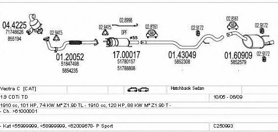 Mts C250993011663 Exhaust system C250993011663