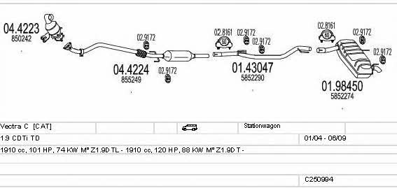 C250994011684 Mts Exhaust system
