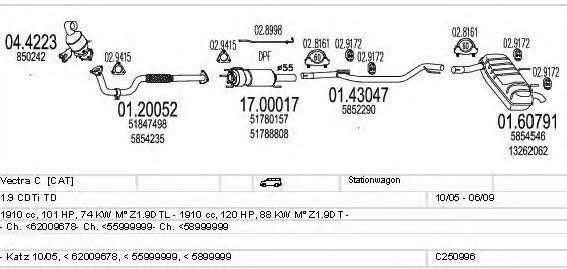 Mts C250996011724 Exhaust system C250996011724 C250996011724 Mts Exhaust system