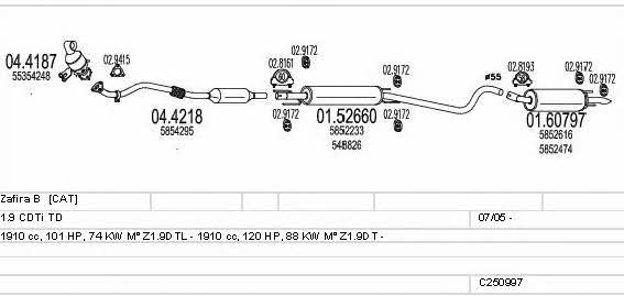 C250997011743 Mts Exhaust system
