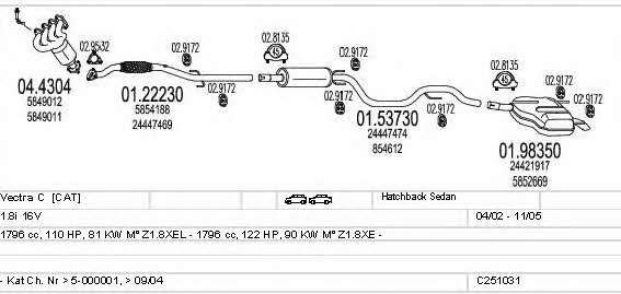Mts C251031018107 Exhaust system C251031018107