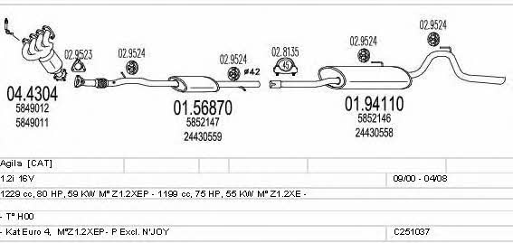  C251037018305 Exhaust system C251037018305