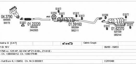 Mts C251048020803 Exhaust system C251048020803 C251048020803 Mts Exhaust system