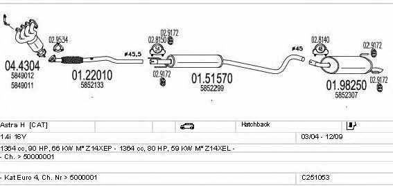 Mts C251053018687 Exhaust system C251053018687 C251053018687 Mts Exhaust system