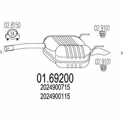 Mts 01.69200 End Silencer 0169200 0169200 Mts End Silencer