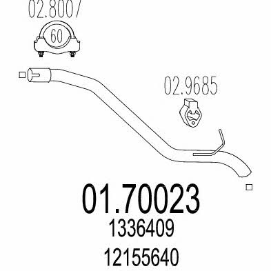 Mts 01.70023 Exhaust pipe 0170023