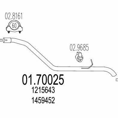 Mts 01.70025 Exhaust pipe 0170025