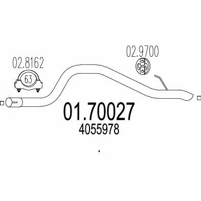 Mts 01.70027 Exhaust pipe 0170027