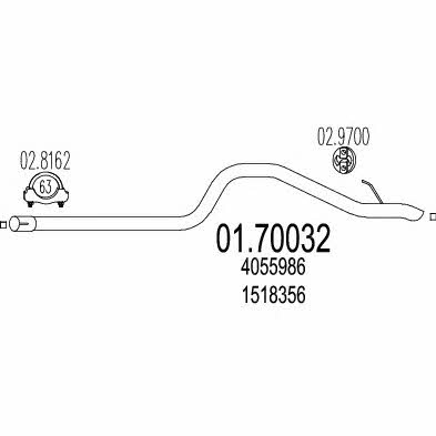 Mts 01.70032 Exhaust pipe 0170032