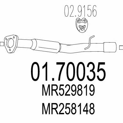Mts 01.70035 Exhaust pipe 0170035