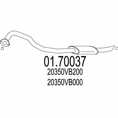 Mts 01.70037 Exhaust pipe 0170037