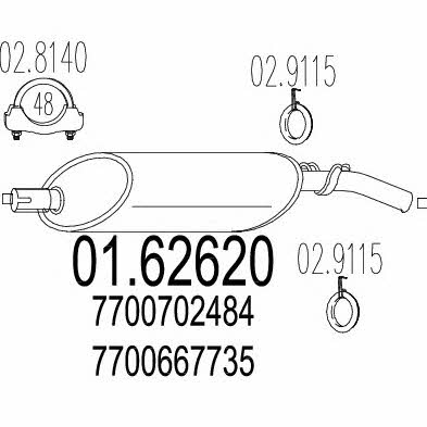 Mts 01.62620 End Silencer 0162620