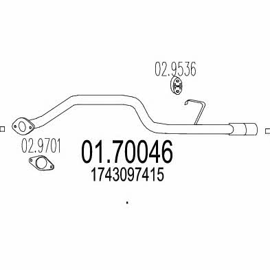 Mts 01.70046 Exhaust pipe 0170046