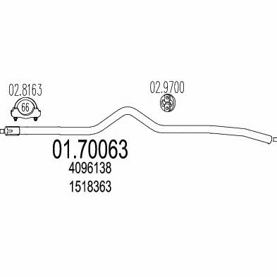 Mts 01.70063 Exhaust pipe 0170063