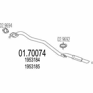 Mts 01.70074 Exhaust pipe 0170074