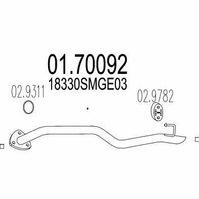 Mts 01.70092 Exhaust pipe 0170092