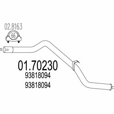 Mts 01.70230 Exhaust pipe 0170230