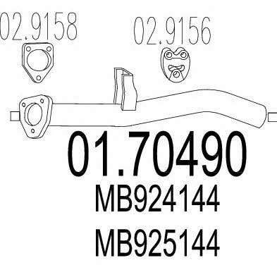 Mts 01.70490 Exhaust pipe 0170490