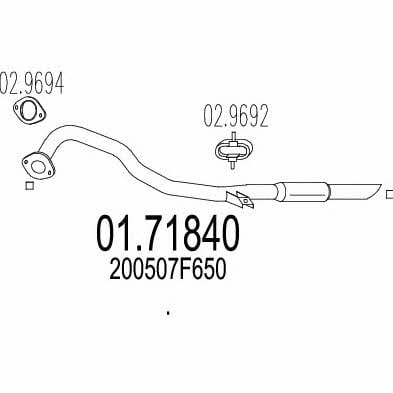 Mts 01.71840 Exhaust pipe 0171840