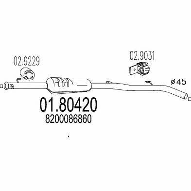 Mts 01.80420 Central silencer 0180420