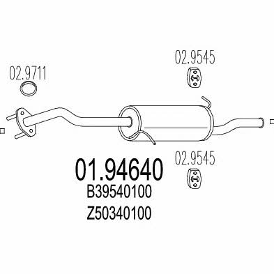 Rear silencer Mazda: 0194640 Mts End Silencer