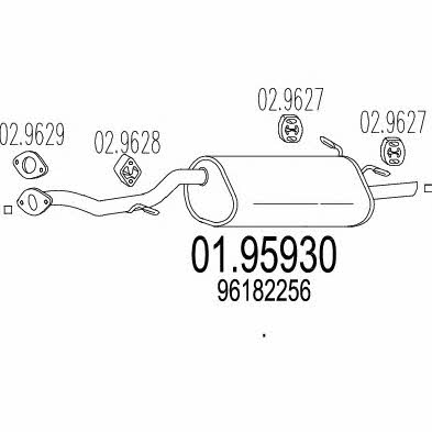 Rear silencer Daewoo Lanos / Sens: 0195930 Mts End Silencer