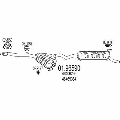 Exhaust muffler Fiat Brava: 0196590 Mts End Silencer