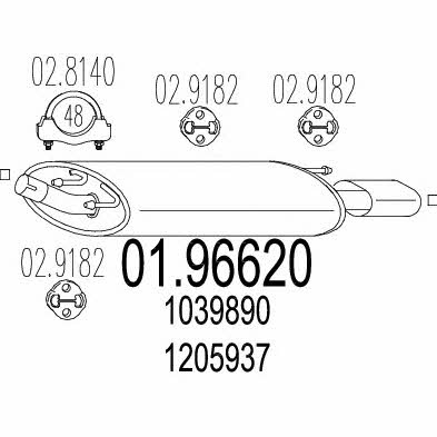 0196620 Mts End Silencer