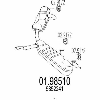 Rear exhaust silencer Opel Signum: 0198510 Mts End Silencer