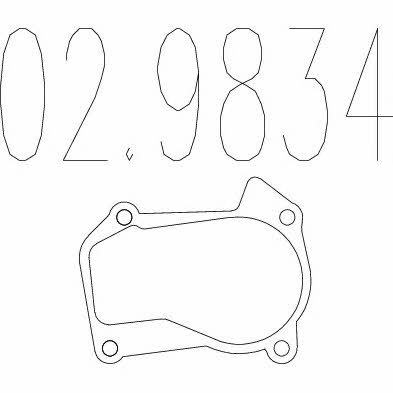 Mts 02.9834 Exhaust pipe gasket 029834