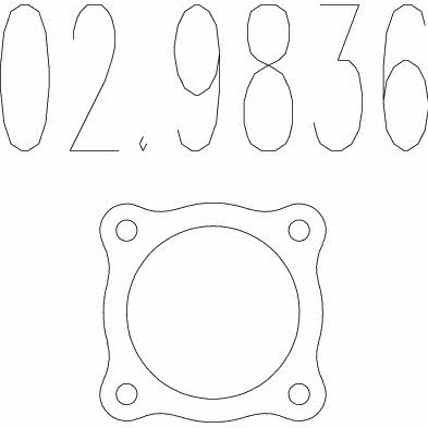 Mts 02.9836 Exhaust pipe gasket 029836