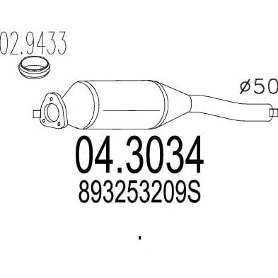Mts 04.3034 Catalytic Converter 043034