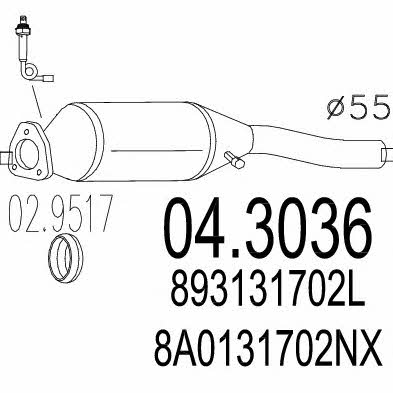 Mts 04.3036 Catalytic Converter 043036