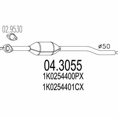 Mts 04.3055 Catalytic Converter 043055