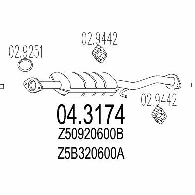 Mts 04.3174 Catalytic Converter 043174