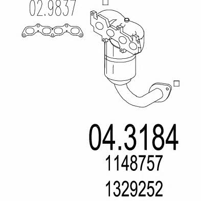 Mts 04.3184 Catalytic Converter 043184