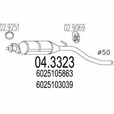 Mts 04.3323 Catalytic Converter 043323