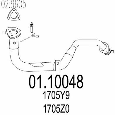 Mts 01.10048 Exhaust pipe 0110048