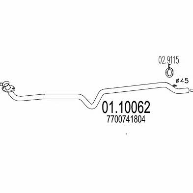 Mts 01.10062 Exhaust pipe 0110062