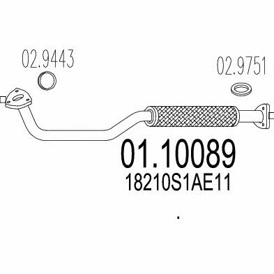 Mts 01.10089 Exhaust pipe 0110089