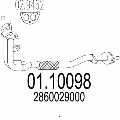 Mts 01.10098 Exhaust pipe 0110098