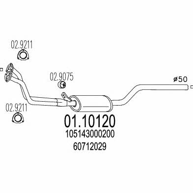 Mts 01.10120 Exhaust pipe 0110120
