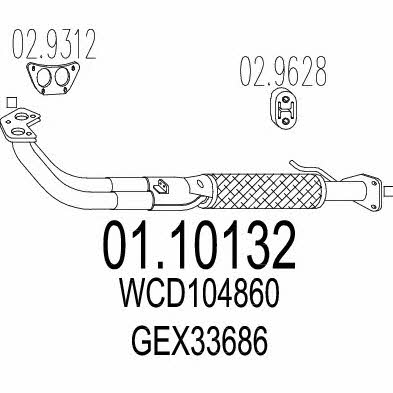 Mts 01.10132 Exhaust pipe 0110132