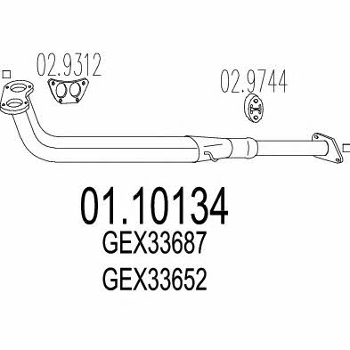 Mts 01.10134 Exhaust pipe 0110134